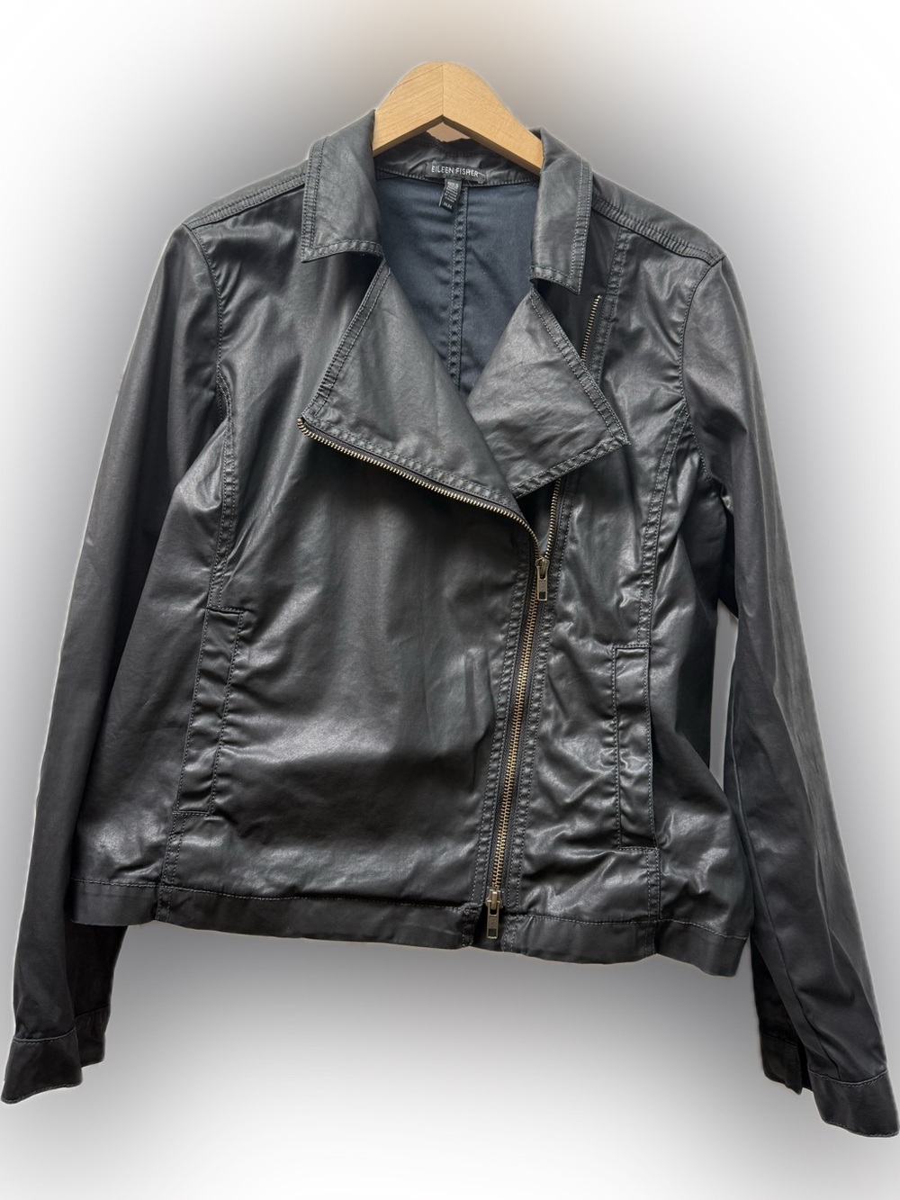 EILEEN FISHER waxed cotton moto jacket
